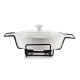 Підсвічуване підогрівом для сервірування, MODERN KITCHEN, Naczynie z podgrzewaczem 1,6L, 33,2×22×6,6 см, біле гладке