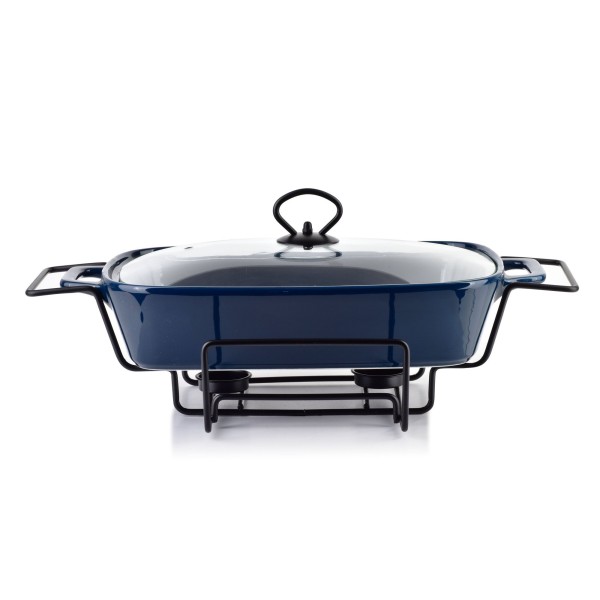 Naczynie z podgrzewaczem Modern Kitchen 2,1L granatowe do serwowania