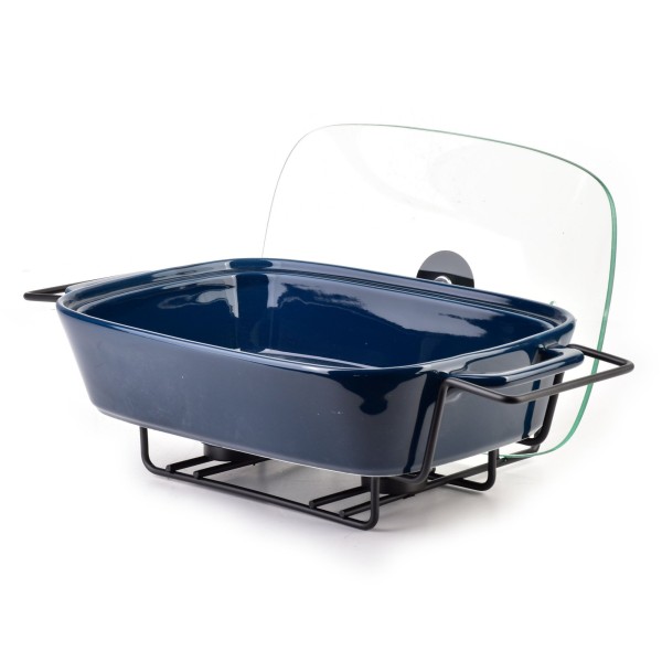 Naczynie z podgrzewaczem Modern Kitchen 2,1L granatowe do serwowania
