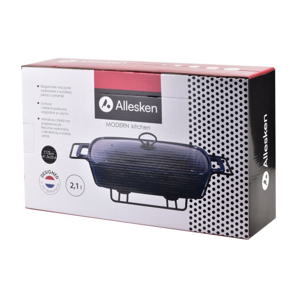 Naczynie z podgrzewaczem Modern Kitchen 2,1L granatowe do serwowania