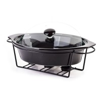 Посуд для підігріву Modern Kitchen Naczynie z podgrzewaczem 2,6 л чорний 38x26x7,9 см