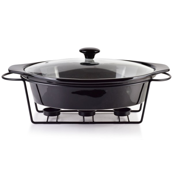 Naczynie z podgrzewaczem Modern Kitchen 2,6L czarne do serwowania