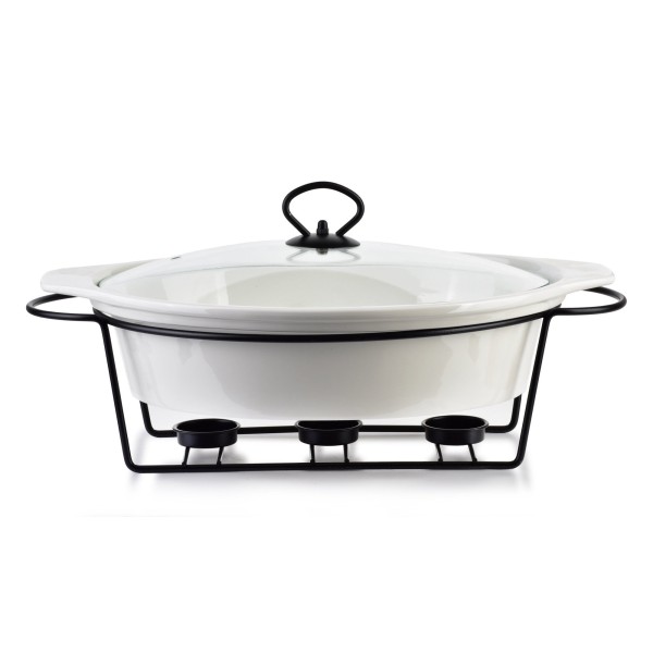 Naczynie z podgrzewaczem Modern Kitchen 2,6 l do serwowania ciepłych potraw 38x26x7,9 cm