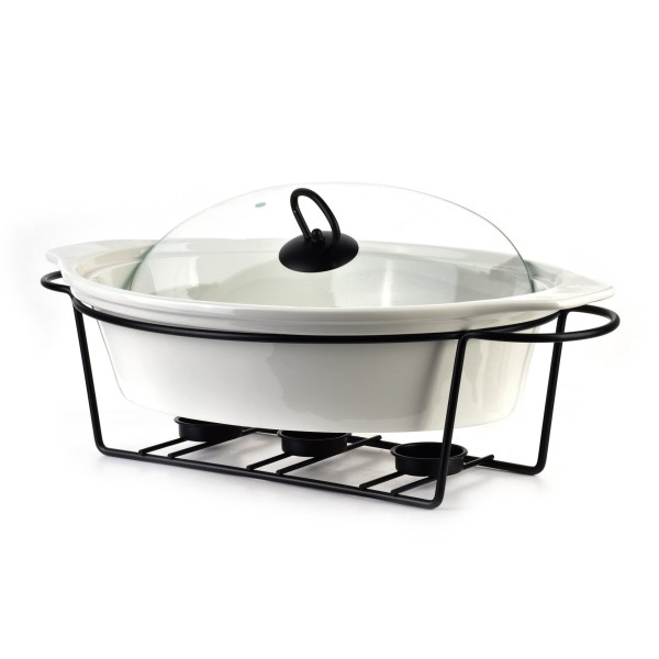 Naczynie z podgrzewaczem Modern Kitchen 2,6 l do serwowania ciepłych potraw 38x26x7,9 cm