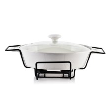 Посуд для підігріву Modern Kitchen Naczynie з підставкою, 1,6 л, 33,2x22x6,6 см, білий