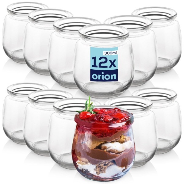 Набір баночок ORION 121797 для йогурту та десертів, 300 мл, 12 шт., для зберігання та порціонування