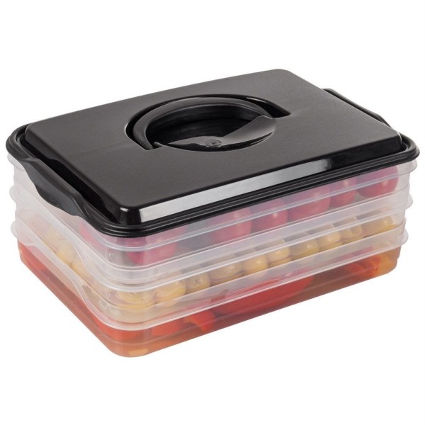 Контейнер для сирів і ковбас, Vilde 122617, 3 рівні органайзер 3×600 мл, для холодильника