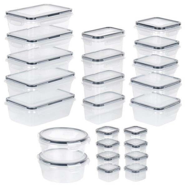 Набір контейнерів VILDE 229159, Пластикові 24 шт. (7 розмірів) — для зберігання їжі в холодильнику та для пікніка