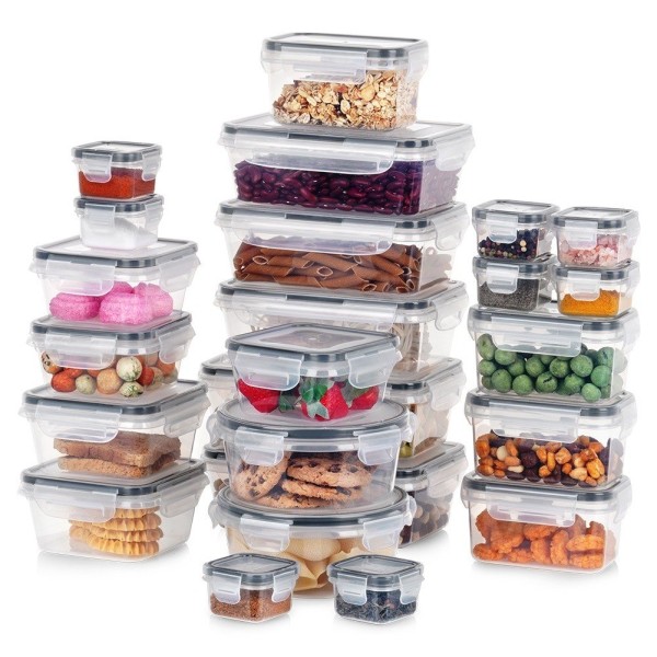 Набір контейнерів VILDE 229159, Пластикові 24 шт. (7 розмірів) — для зберігання їжі в холодильнику та для пікніка