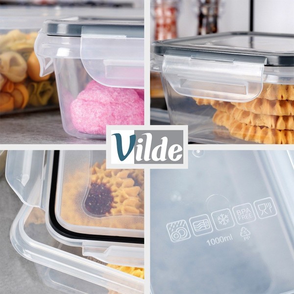 Набір контейнерів VILDE 229159, Пластикові 24 шт. (7 розмірів) — для зберігання їжі в холодильнику та для пікніка