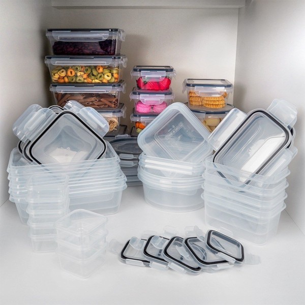 Набір контейнерів VILDE 229159, Пластикові 24 шт. (7 розмірів) — для зберігання їжі в холодильнику та для пікніка