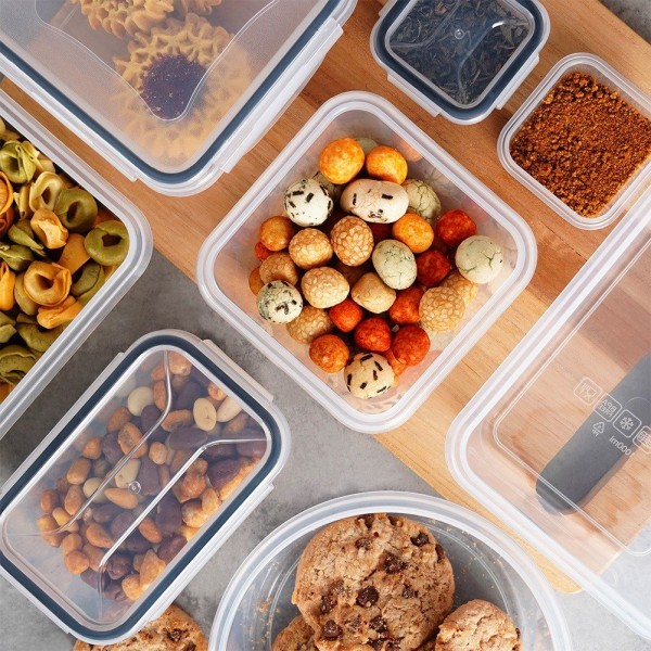 Набір контейнерів VILDE 229159, Пластикові 24 шт. (7 розмірів) — для зберігання їжі в холодильнику та для пікніка