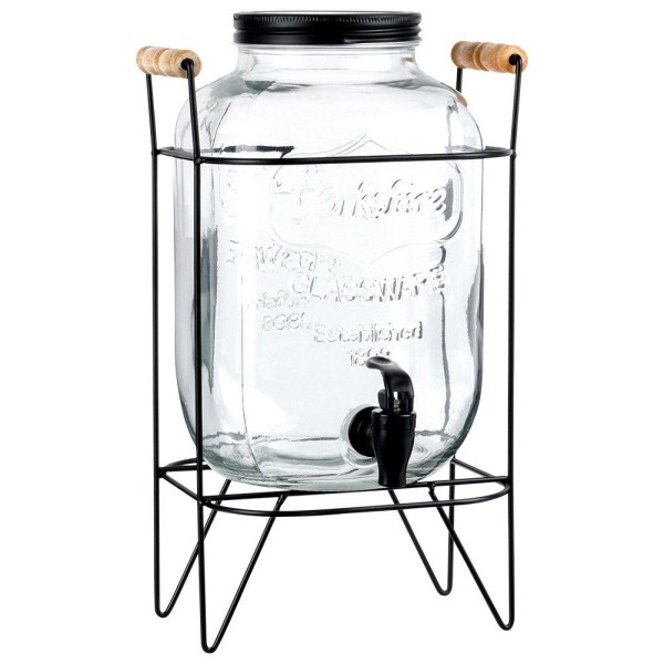 Диспенсер для напоїв, VILDE, 5.5 л Słoik з краном і чорним стендом — для води та лимонаду 139601