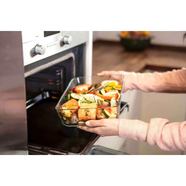 Посуд для зберігання їжі Zwilling Fresh & Save скляний прямокутний контейнер 2 л, сірий