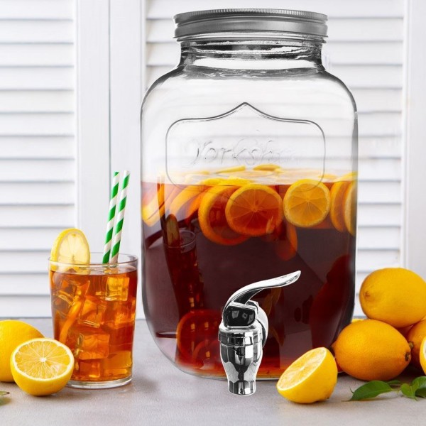 Диспенсер для напоїв Orion Słoik 4 л, скляний з краником — для подачі напоїв на свято чи пікнік