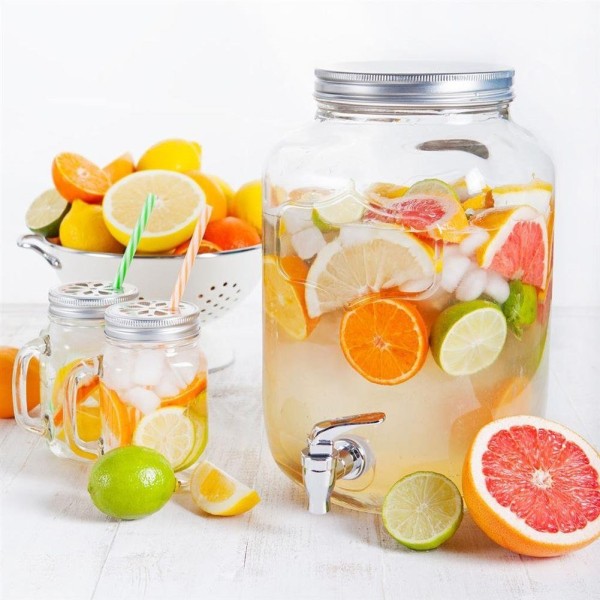 Диспенсер для напоїв Orion Słoik 4 л, скляний з краником — для подачі напоїв на свято чи пікнік