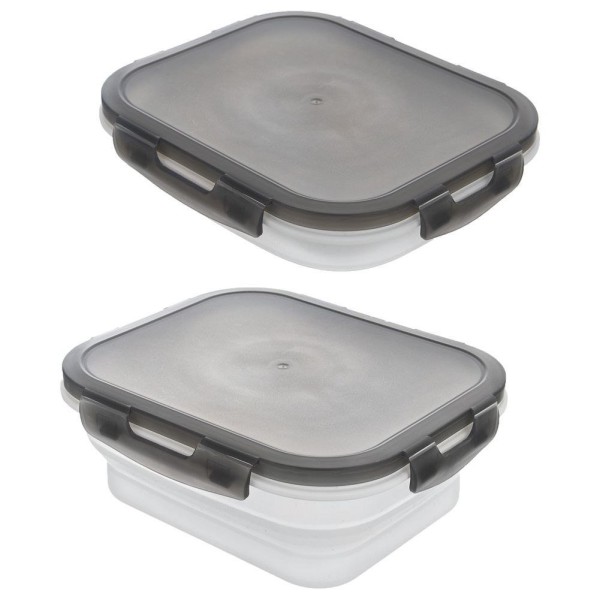 Контейнер для зберігання їжі, KEMP ORION 127159, складний силіконовий 1 л з кришкою та ущільненням для походів і дому