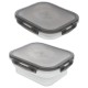 Контейнер для зберігання їжі, KEMP ORION 127159, складний силіконовий 1 л з кришкою та ущільненням для походів і дому