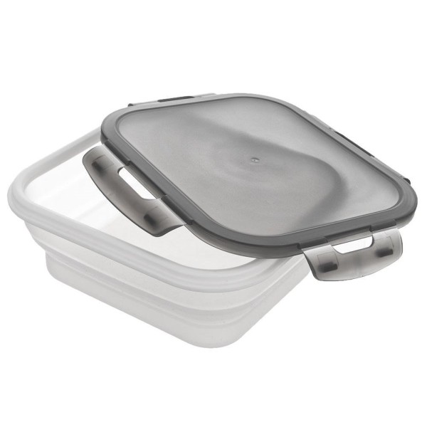 Контейнер для зберігання їжі, KEMP ORION 127159, складний силіконовий 1 л з кришкою та ущільненням для походів і дому