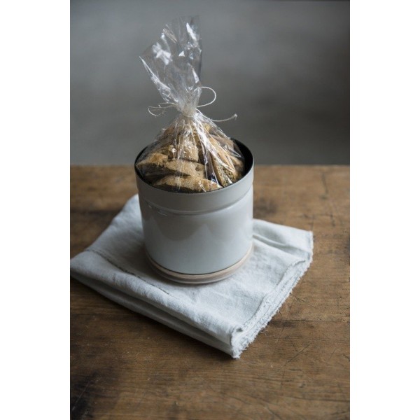 Контейнер для зберігання їжі, Riess, Pojemnik kuchenny 0,5 л Light Grey, дерев'яна кришка — для сипких продуктів та закусок