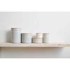 Контейнер для зберігання їжі, Riess, Pojemnik kuchenny 0,5 л Light Grey, дерев'яна кришка — для сипких продуктів та закусок