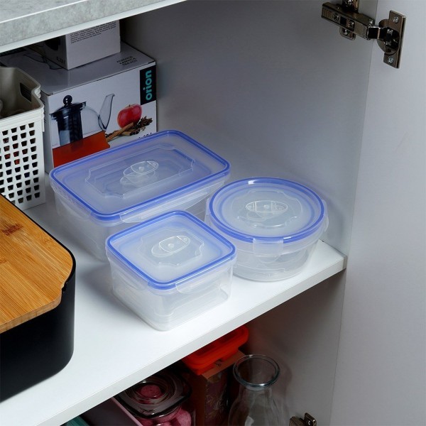 Контейнер для зберігання їжі, VILDE 229124, пластиковий 8 ел. з кришками і ущільненням для холодильника та пікніка