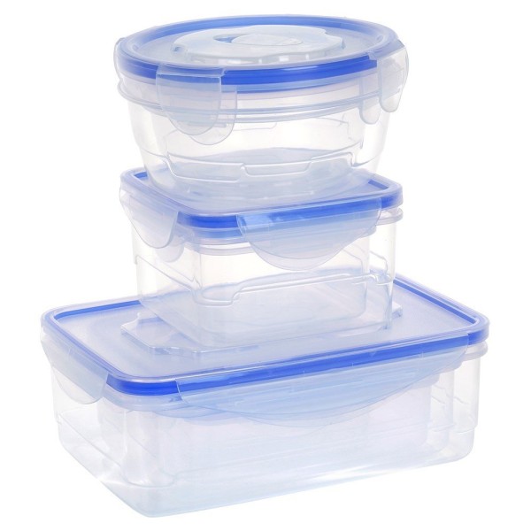 Контейнер для зберігання їжі, VILDE 229124, пластиковий 8 ел. з кришками і ущільненням для холодильника та пікніка