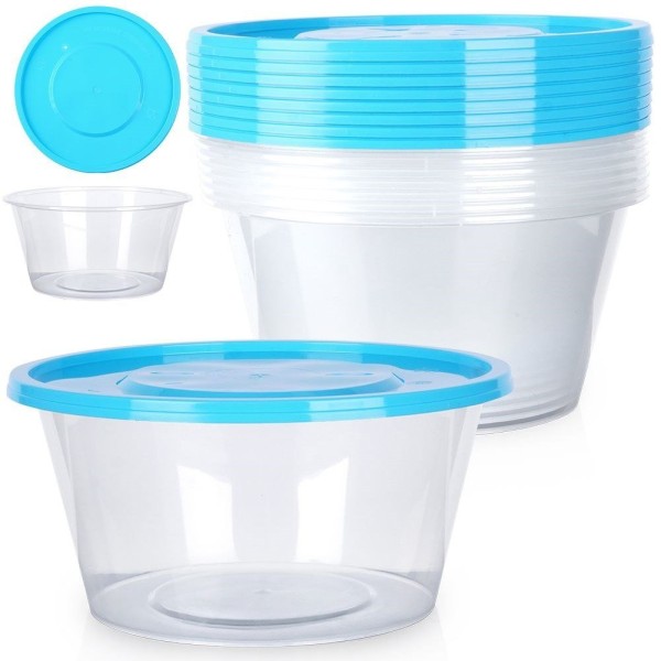 Контейнер для їжі VILDE 650 мл комплект 10 шт, пластик, з кришкою — зберігання і перенесення їжі