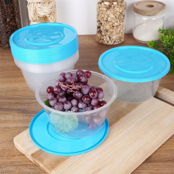 Контейнер для їжі VILDE 650 мл комплект 10 шт, пластик, з кришкою — зберігання і перенесення їжі