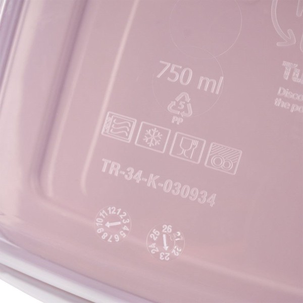 Посудина для зберігання їжі, ORION 127122, пластиковий розділений контейнер 750 мл з кришкою (для обіду/ланчу)