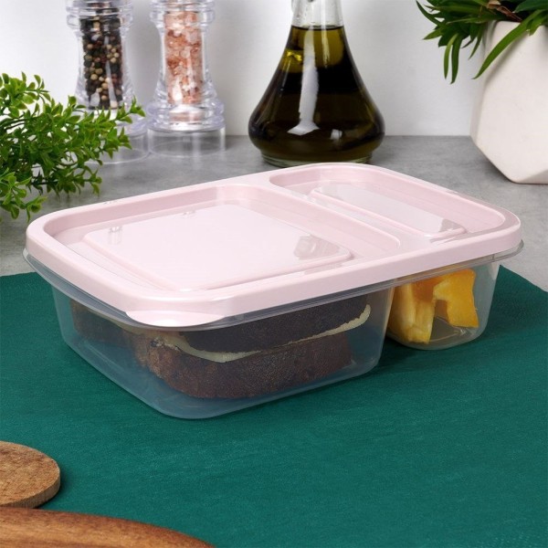 Посудина для зберігання їжі, ORION 127122, пластиковий розділений контейнер 750 мл з кришкою (для обіду/ланчу)