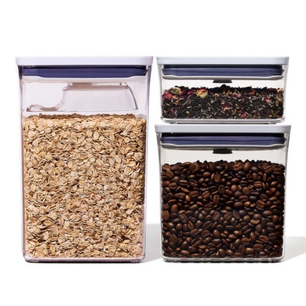 Набір контейнерів OXO Good Grips, 3 шт. + мірна шкала, для зберігання їжі, прямокутні