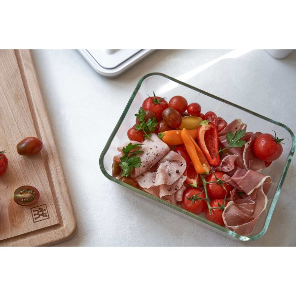Pojemnik na żywność Zwilling Fresh & Save szklany prostokątny 2,85 l szary