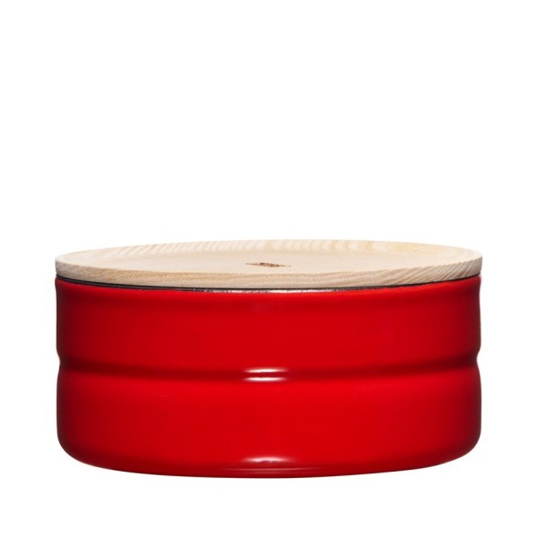 Pojemnik na żywność, Riess Fresh Tomato 0,6 l — niski z drewnianą pokrywą