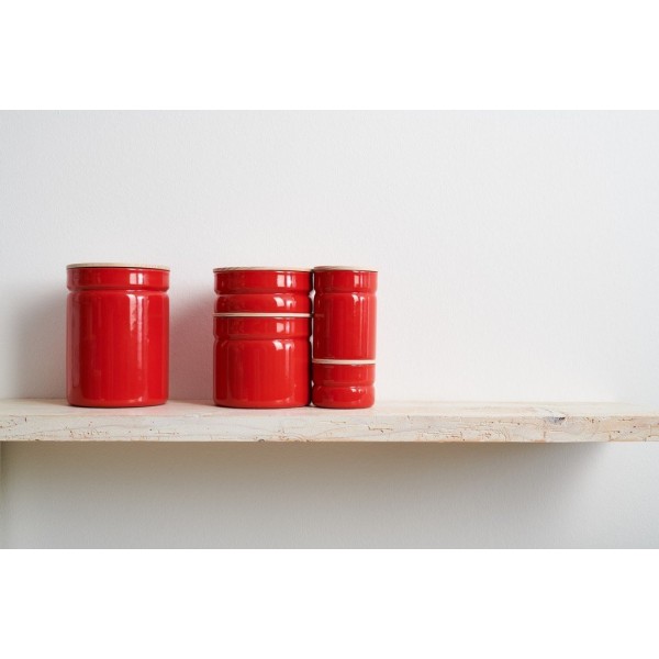 Pojemnik na żywność, Riess Fresh Tomato 0,6 l — niski z drewnianą pokrywą