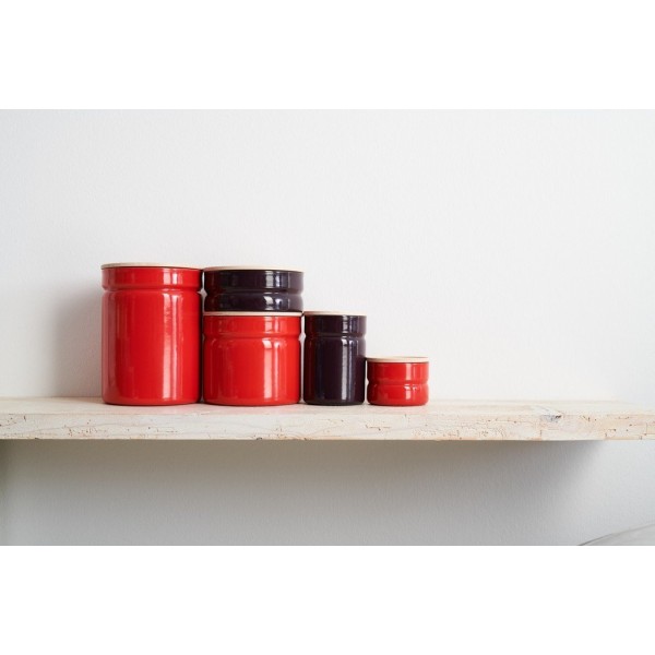 Pojemnik na żywność, Riess Fresh Tomato 0,6 l — niski z drewnianą pokrywą