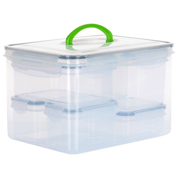 Контейнер для зберігання їжі, VILDE 259635, 7 ел., з кришкою і герметичною ущільнювачем, для холодильника та пакування їжі