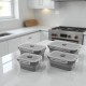 Набір контейнерів, Zestaw, складні силіконові 4 шт., з кришками, для зберігання їжі (3345)