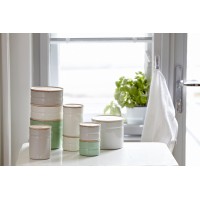 Контейнер для зберігання їжі, Riess, Pojemnik Slow Green 1,3 л із дерев'яною кришкою, для кухні