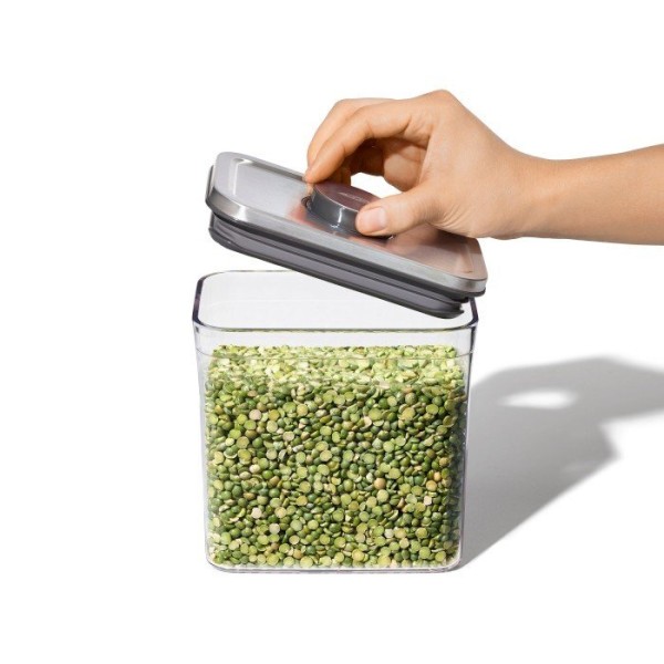 Контейнер для зберігання, OXO, Pojemnik kwadratowy 2,6l STL, сталь, 2.6 л для кухні та пакування їжі