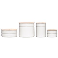 Контейнер для зберігання їжі, Riess, Pure White 1,3 л з дерев'яною кришкою — для кухні