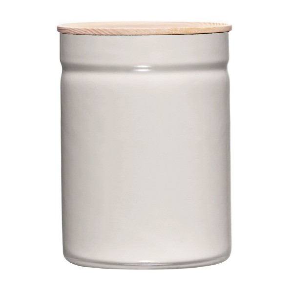 Pojemnik na żywność, RIESS, Light Grey 2,2 l z drewnianą pokrywą