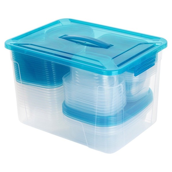 Контейнери VILDE 229239, набір для зберігання їжі 50 шт, 9 розмірів, з кришками (для дому та пікніка)