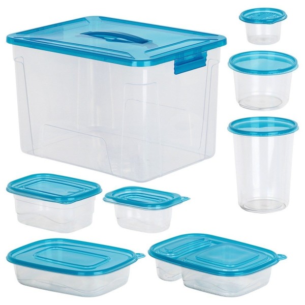 Контейнери VILDE 229239, набір для зберігання їжі 50 шт, 9 розмірів, з кришками (для дому та пікніка)