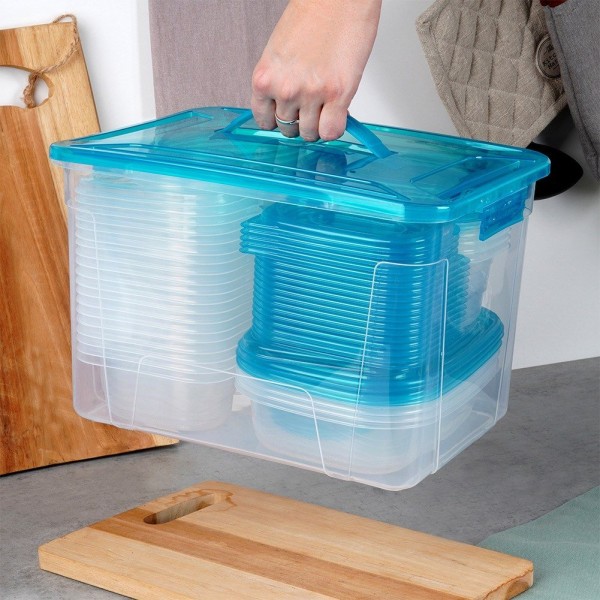 Контейнери VILDE 229239, набір для зберігання їжі 50 шт, 9 розмірів, з кришками (для дому та пікніка)