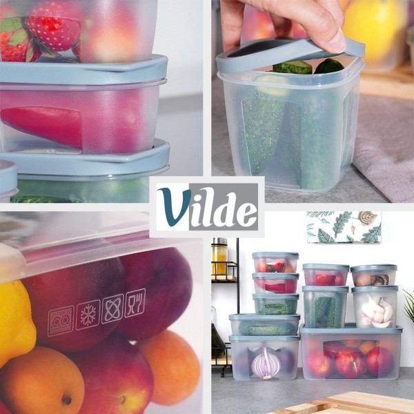 Контейнер для зберігання їжі, VILDE 259632, набір 10 ел., з кришками, для дому та пікніка