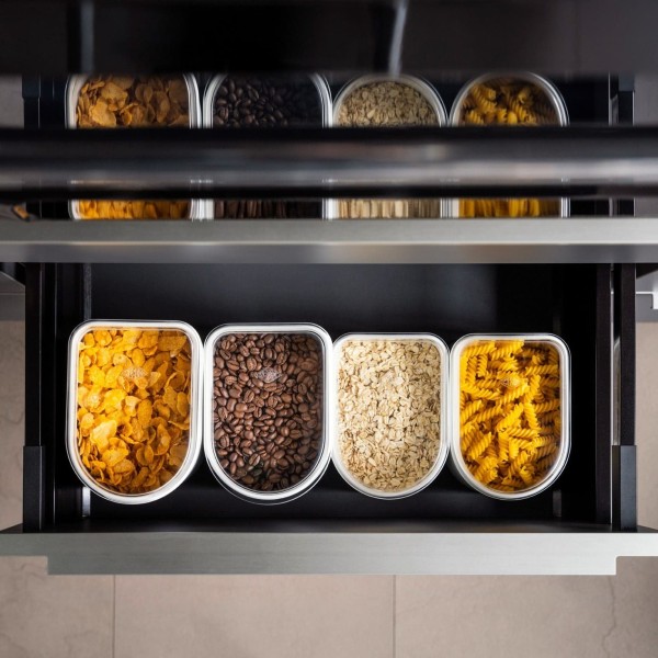 Pojemnik na żywność Wesco LOFT 1,0 l czarny mat – metalowy