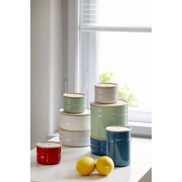 Pojemnik na żywność, RIESS Fresh Tomato, 0,5 l z drewnianą pokrywą