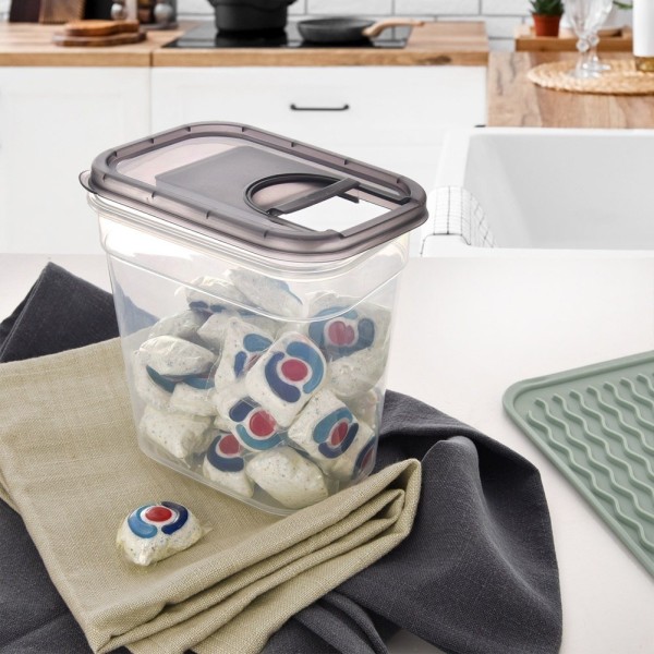 Контейнер Orion 127186 для сипучих з диспенсером, 1.9 л, для зберігання продуктів, сірий