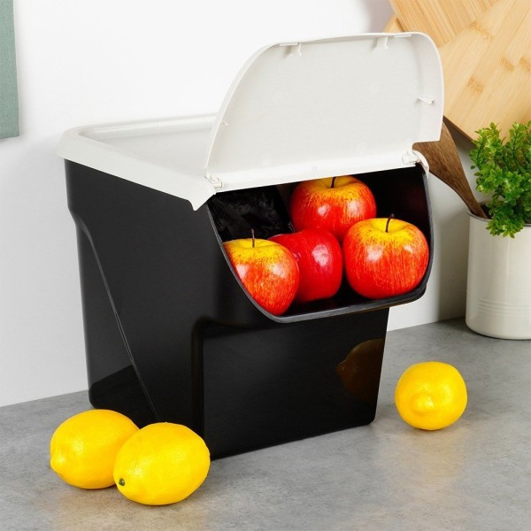 Контейнер VILDE 730510-P для овочів і фруктів, з кришкою, 13 л, сірий (зберігання картоплі та цибулі)